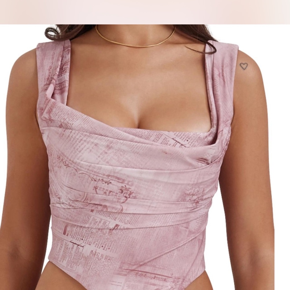House of CB Mauve Textured Bodysuit